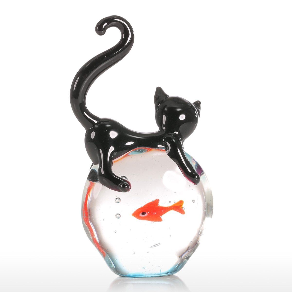 Cat and Goldfish Figurine