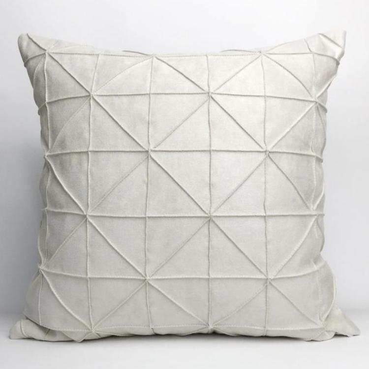 Simple Solid Grid Pattern Cushion Cover