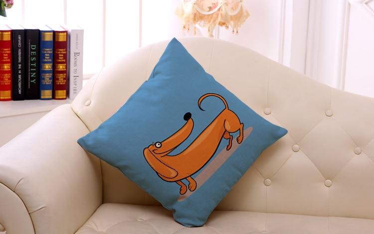 Cute Dachshund Dog Print Throw Pillow Case