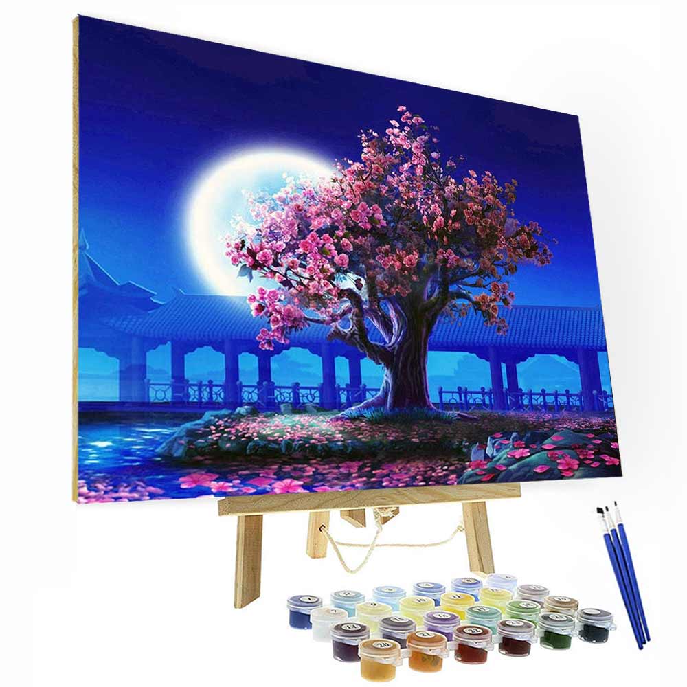 Paint by Numbers Kit - Cherry Blossom Tree Painting Deco26