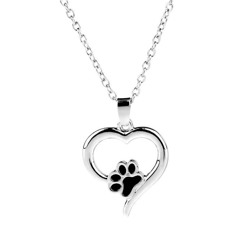 Hollow Pet Paw Footprint Chain Necklace