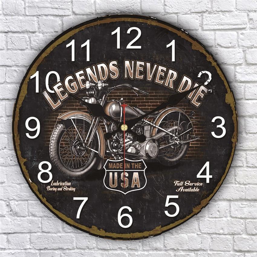 Shabby Chic Motorcycle Design Wall Clock