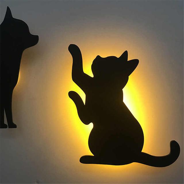 Sensor and Voice Sensor LED Cute Cat Lamp