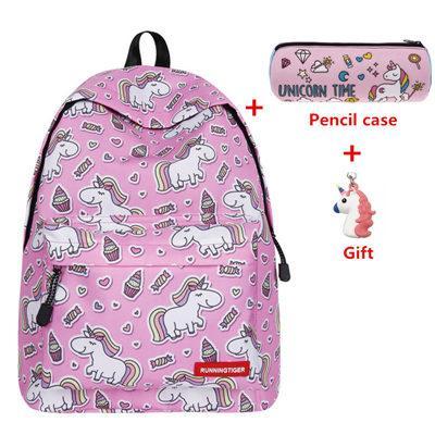 Unicorn Design Backpack With Free Gift